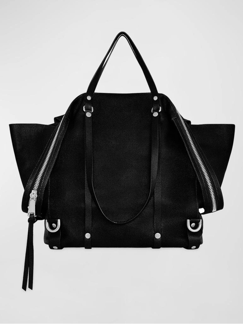 Rebecca Minkoff Large Black Satchel with Gold Hardware - Nylon